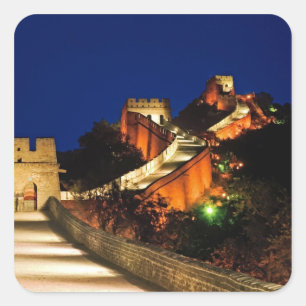 Sticker Carré Chine, Badaling, Grande Muraille, vue de