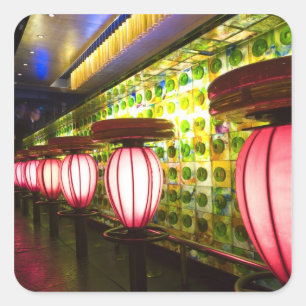 Sticker Carré Chine, Shanghai. Bar du Xin Tian Di