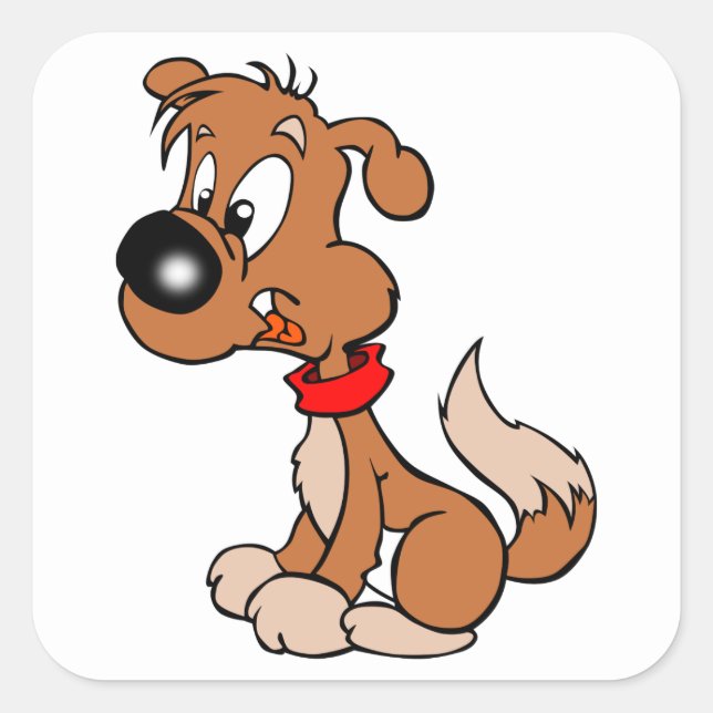 Sticker Carré Chiot (Devant)