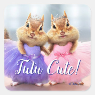 Sticker Carré Chipmunk Ballerina Duo