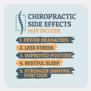 Sticker Carré Chiropractic Effets secondaires Funny Chiro Gag