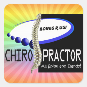 STICKER CARRÉ CHIROPRAKTEUR - TOUS LES SPINE ET DANDY - OS R USA