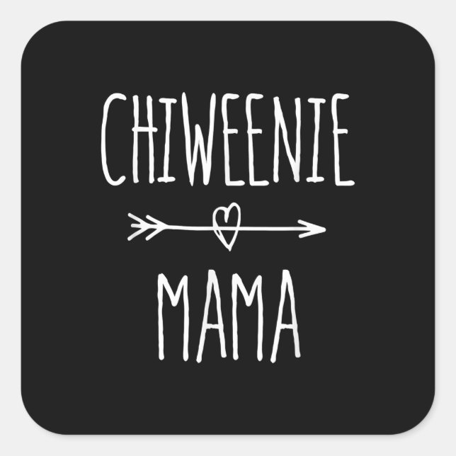 Sticker Carré chiweenie mama chihuahua cadeau maman (Devant)