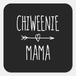 Sticker Carré chiweenie mama chihuahua cadeau maman