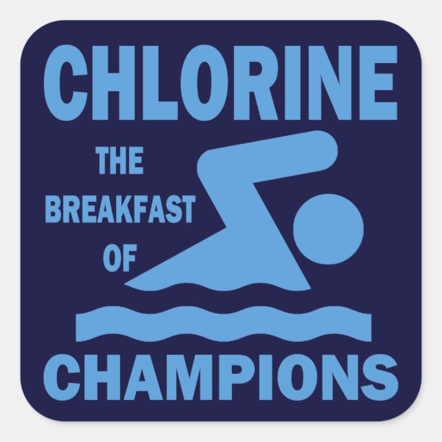 Sticker Carré Chlorine Le petit déjeuner des champions (Devant)