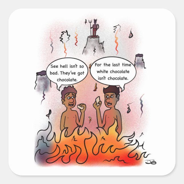 Sticker Carré Chocolat blanc (Devant)