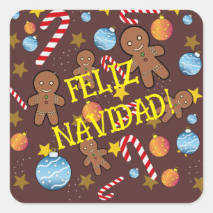 STICKER CARRÉ CHOCOLAT CHRISMAST MOTIF STYLE SOURIS PAPIER DON B