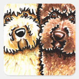 Sticker Carré Chocolat crème Labradoodles