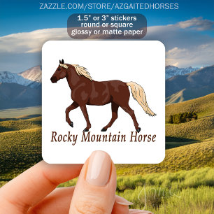 Sticker Carré Chocolat Rocky Mountain Horse