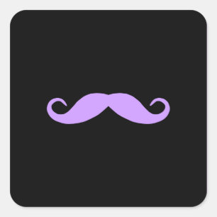 Sticker Carré Choisir une moustache couleur sur le noir