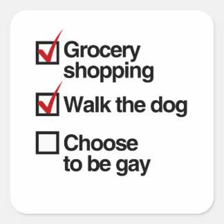 STICKER CARRÉ CHOISISSEZ D'ÊTRE GAY CHECKLIST