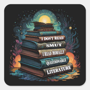 Sticker Carré Choix de livres Humour