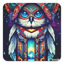 Chouette bleue blanche