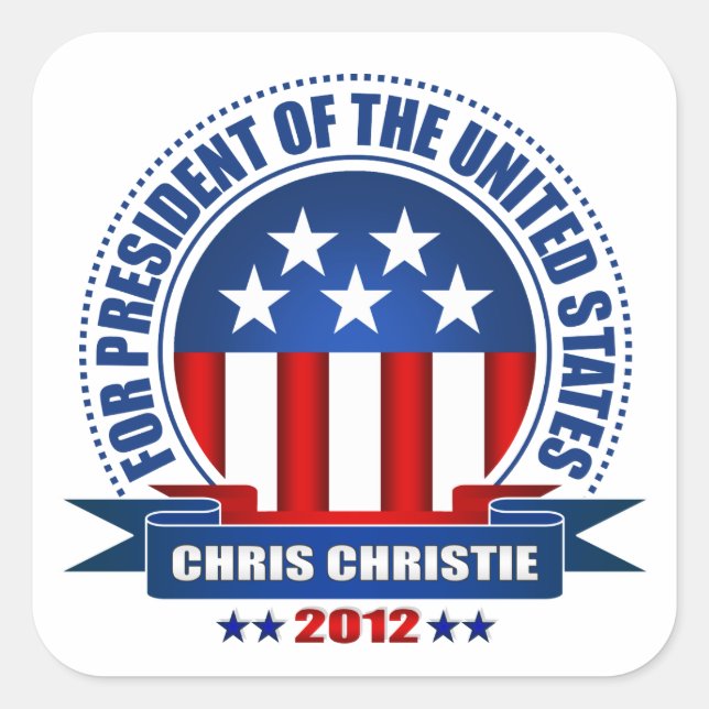 Sticker Carré Chris Christie (Devant)
