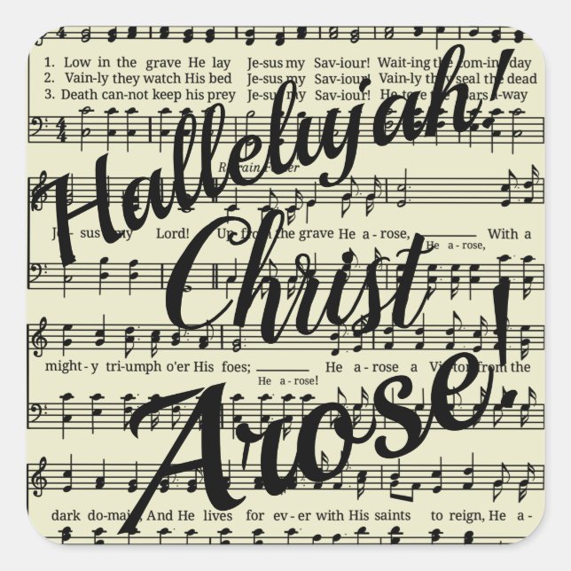 Sticker Carré Christ Arose (Devant)