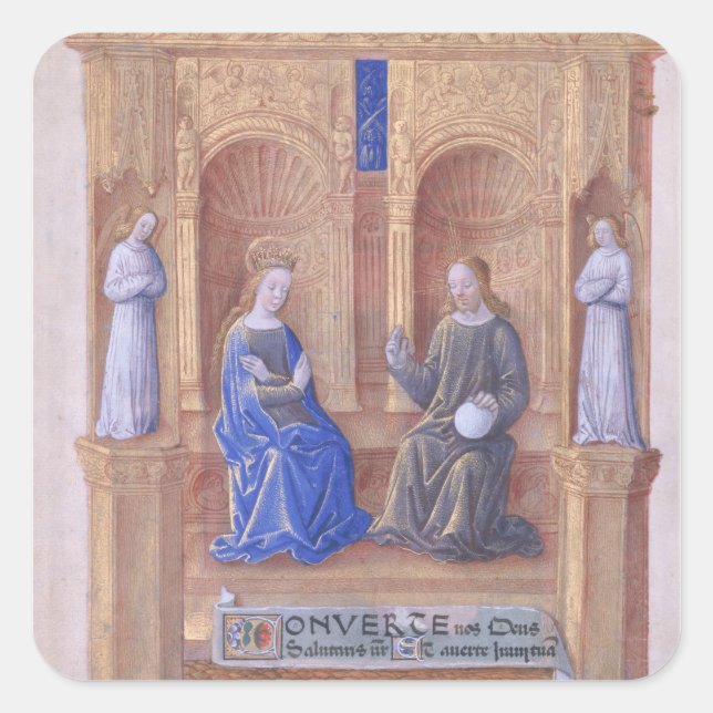 Sticker Carré Christ et la Vierge Marie Enthronée (Devant)