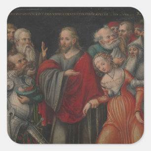 Sticker Carré Christ et l'Adultère