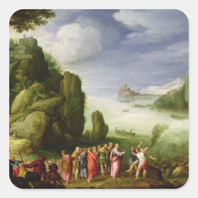 Sticker Carré Christ Guérir les possesseurs de Gerasa, 1608 (Devant)