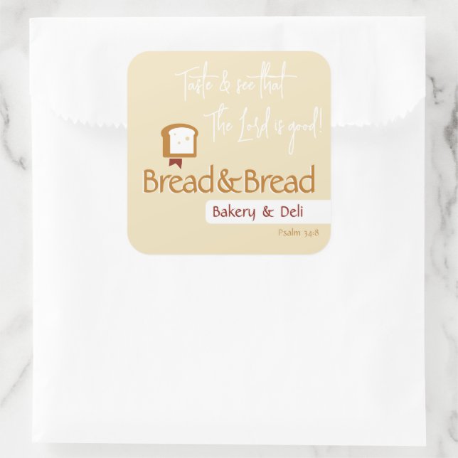 Sticker Carré Christian Bread Logo | Bakery Cafe Fellowship (Sac)