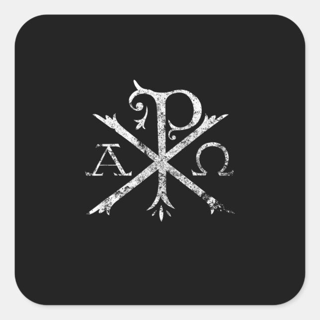 Sticker Carré Christian Chi Rho T-Shirt Labarum Christogram Cros (Devant)