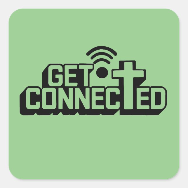 Sticker Carré Christian Get Connected (Devant)