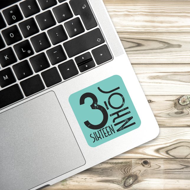 Sticker Carré Christian Jean 3:16 Verse de la Bible désorganisé  (Créateur téléchargé)