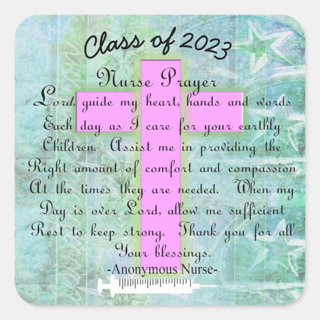 Sticker Carré Christian Nurse Prayer Class 2023 (Devant)