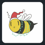 Sticker Carré Christmas bee<br><div class="desc">J'espère que vous l'aimez</div>