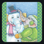 STICKER CARRÉ CHRISTMAS ÉLÉPHANT CONSTRUCTION CUTE PACHYDERM SNO<br><div class="desc">PARTAGEZ SOURIS ET BONNES VOEUX AVEC DES BÂTIMENTS ÉLÉPHANTS DE NEIGE RECOUVERTS * Personnaliser ... ..Chercher Les Objets Correspondants Susan Brack Designs</div>