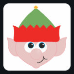 Sticker Carré Christmas Elf<br><div class="desc">Un joli elfe de Noël</div>