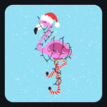 Sticker Carré Christmas Flamingo<br><div class="desc">santa claus flamingo christmas, 
wildlife beak summer beautiful, 
flamingos happy cartoon vintage, 
watercolor drawn funny snow , 
cute sketch cool pink, 
trendy sweet art hat , 
holiday love tropic animal, 
gift illustration xmas tropical, 
exotic winter merry bird , 
flamingo santa claus christmas, </div>