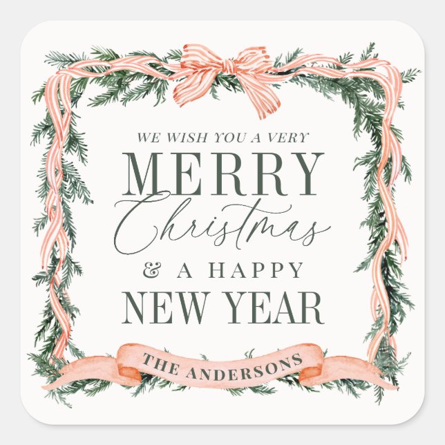 Sticker Carré Christmas Garland Frame Holiday (Devant)