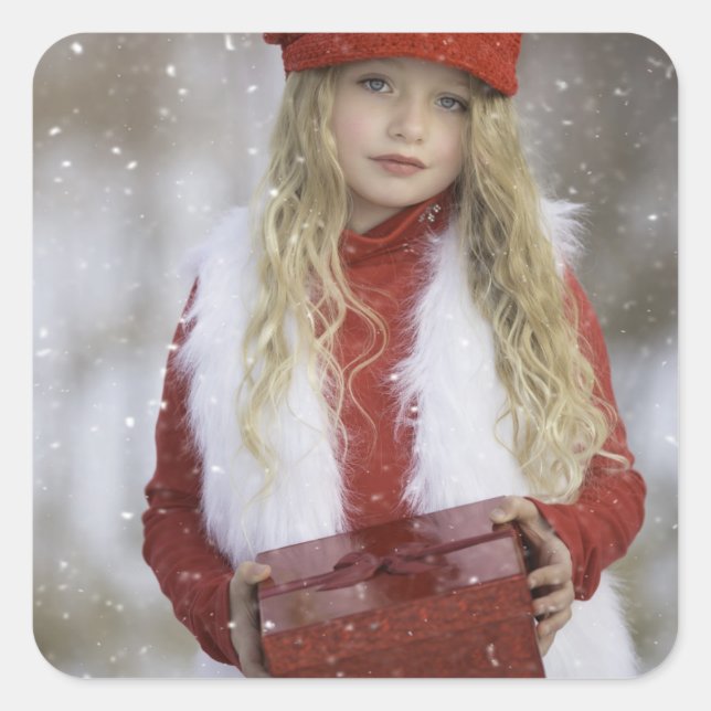 Sticker Carré Christmas Girl (Devant)
