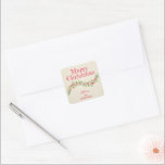 Sticker Carré Christmas Holly Berries<br><div class="desc">Créez de petits autocollants de Noël pour enveloppes, produits de vacances faits maison, biscuits, bonbons, gâteries, faveurs de fête et plus encore avec une aquarelle moderne et élégante de saints verts et de baies rouges sur un arrière - plan à rayures d'ivoire pâle et votre message dans des lettres chic....</div>