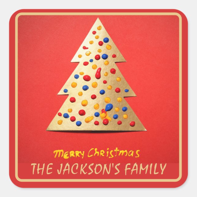 Sticker Carré Christmas Holly Berry Restauration maison (Devant)