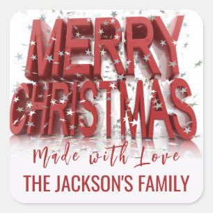 Sticker Carré Christmas Holly Berry Restauration maison