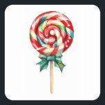 Sticker Carré Christmas Lollipop<br><div class="desc">Créez des autocollants personnalisés pour toutes occasions ! Pour décorer vos courriers,  les travaux pratiques de vos enfants et bien plus encore. Ajoutez vos propres designs,  textes et photos !</div>