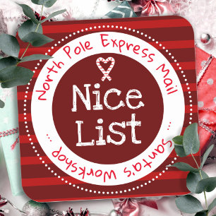 Sticker Carré Christmas Nice Liste North Pôle Mail Carré Sticke