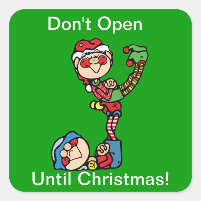 Sticker Carré Christmas Stickers--Two Elves (Devant)