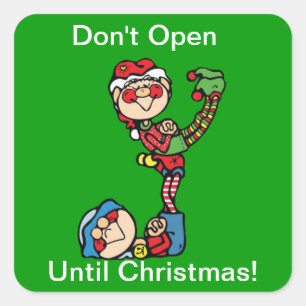 Sticker Carré Christmas Stickers--Two Elves