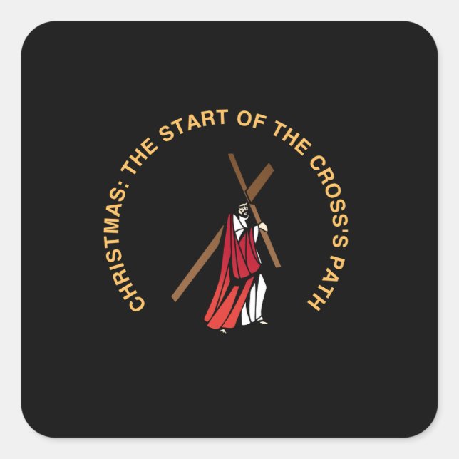 Sticker Carré Christmas: The Start of the Cross's Path (Devant)