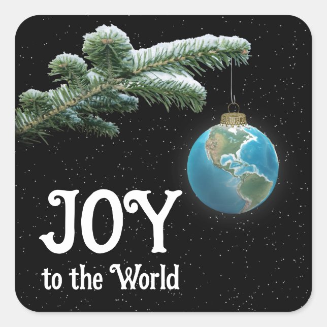 Sticker Carré Christmas World Globe Ornament With Stars (Devant)