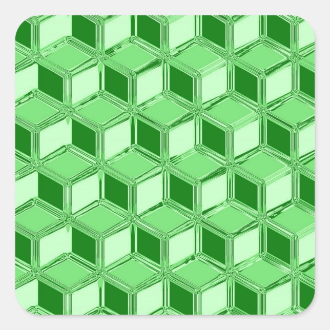 Sticker Carré Chrome 3-d boîtes - vert émeraude (Devant)