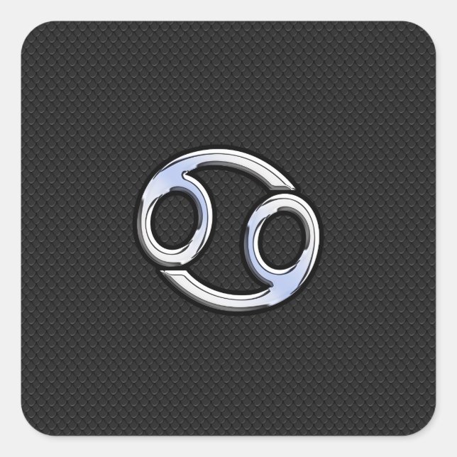 Sticker Carré Chrome comme cancer Zodiac Connexion Noir (Devant)