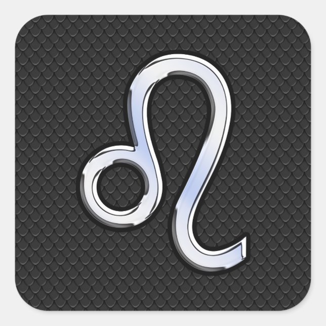 Sticker Carré Chrome Comme Leo Zodiac Connexion peau de serpent (Devant)
