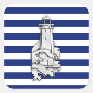 Sticker Carré Chrome comme phare sur les rayures nautiques