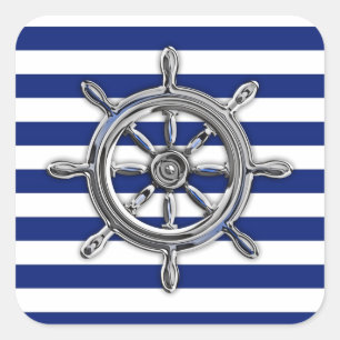 Sticker Carré Chrome Comme Roue sur les rayures nautiques