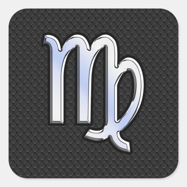 Sticker Carré Chrome Comme Virgo Zodiac Connexion peau de serpen (Devant)