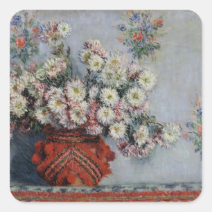 Sticker Carré Chrysanthèmes de Claude Monet , 1878