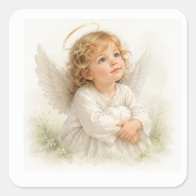 Sticker Carré Chuchotements d'Anges -Angelina (Devant)